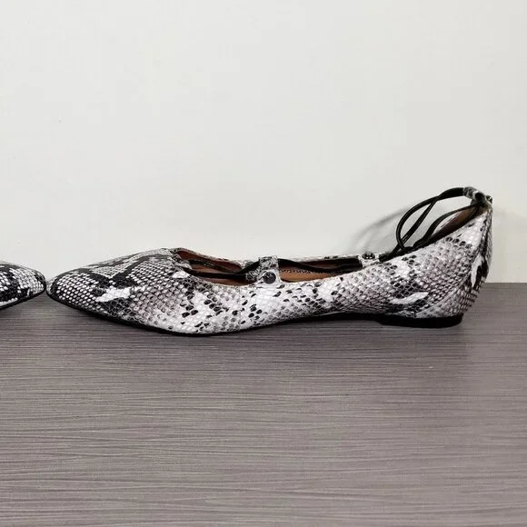 Halogen Owen Ghillie Flat. Snakeskin Black & White Print, Womens Size 9.5 M - Picture 9 of 12
